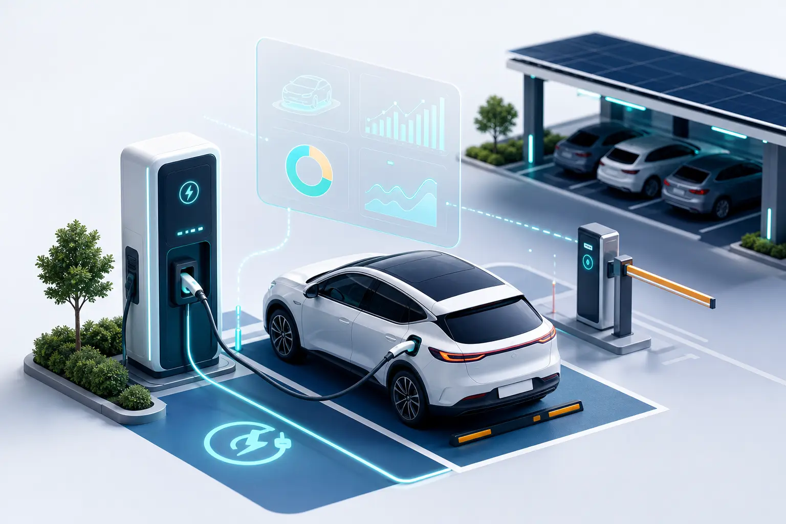 สถานีชาร์จรถยนต์ไฟฟ้า EV Charger ในลานจอด DPARK