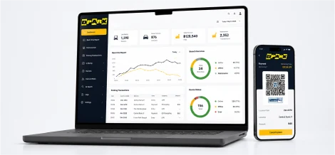 DPARK OnCloud mobile parking interface with QR and search features